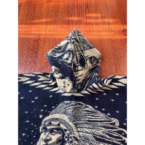Alpaca Wool Hooded Poncho Unisex Aztec Wolf Eagle All Seasons Native American - Picture 7 of 10